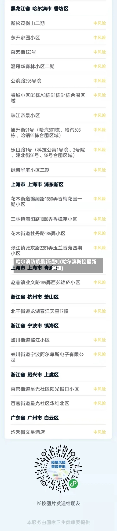 哈尔滨防疫最新通知(哈尔滨防控最新通知)