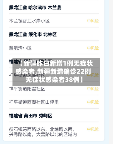 【新疆昨日新增1例无症状感染者,新疆新增确诊22例 无症状感染者38例】-第2张图片