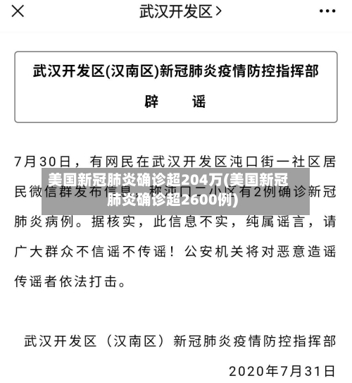 美国新冠肺炎确诊超204万(美国新冠肺炎确诊超2600例)-第2张图片